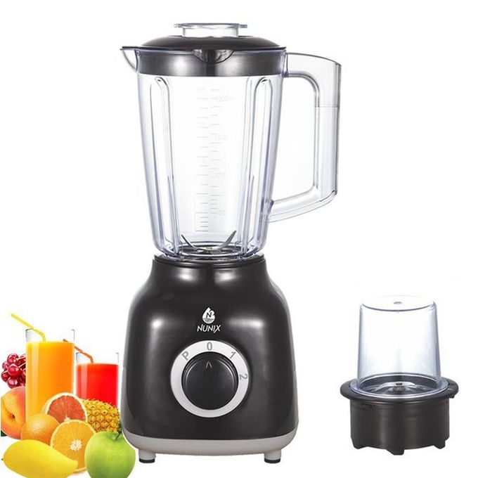 Nunix 2 In 1 Blender With Blender &amp; Grinding Machine -1.5L – 350W – Black