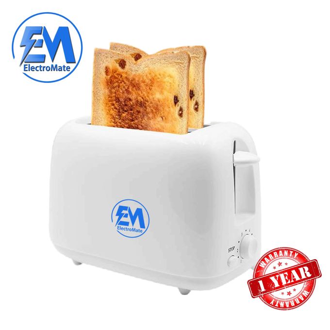 Em Automatic 2 Bread Toaster Breakfast Machine - White