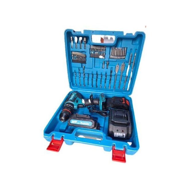 Makita 21V Cordless Electric Drill With 2 Battery Bits, Accessories