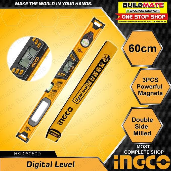 Ingco Digital Spirit Level 60cm Digital Level Magnetic Spirit Level